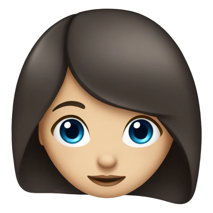 Girl with dark brown hair and blue eyes reading a book sticker