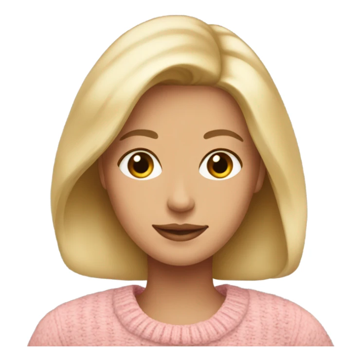 beautiful blond woman with brown pink bloom sweater sticker