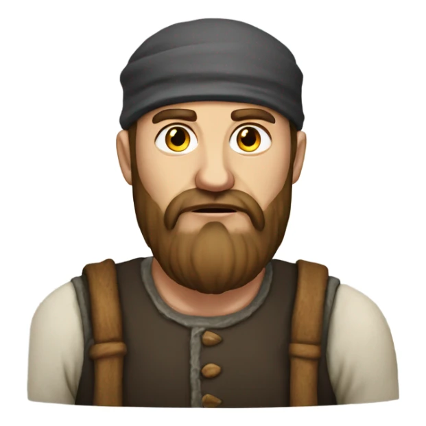 Russian peasant with a beard photorealistic serious sticker