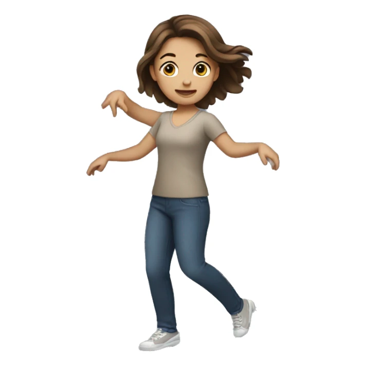 Girl with brown hair dancing  sticker