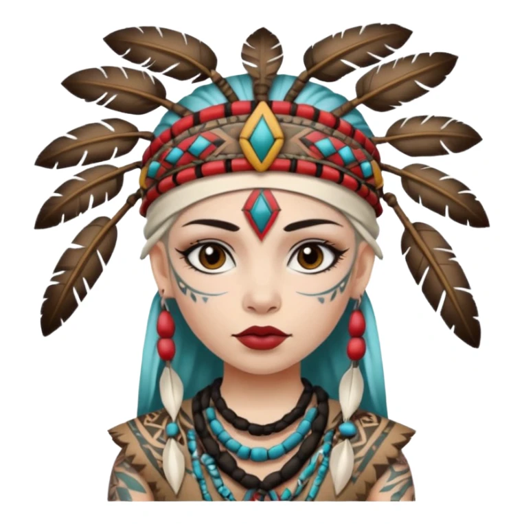 tribal girl Tattooed, white skin sticker