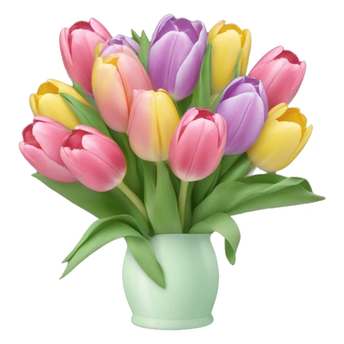 Pastell tulips Bouquet  sticker