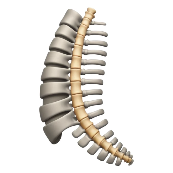 human spine emoji showing slight scoliosis sticker
