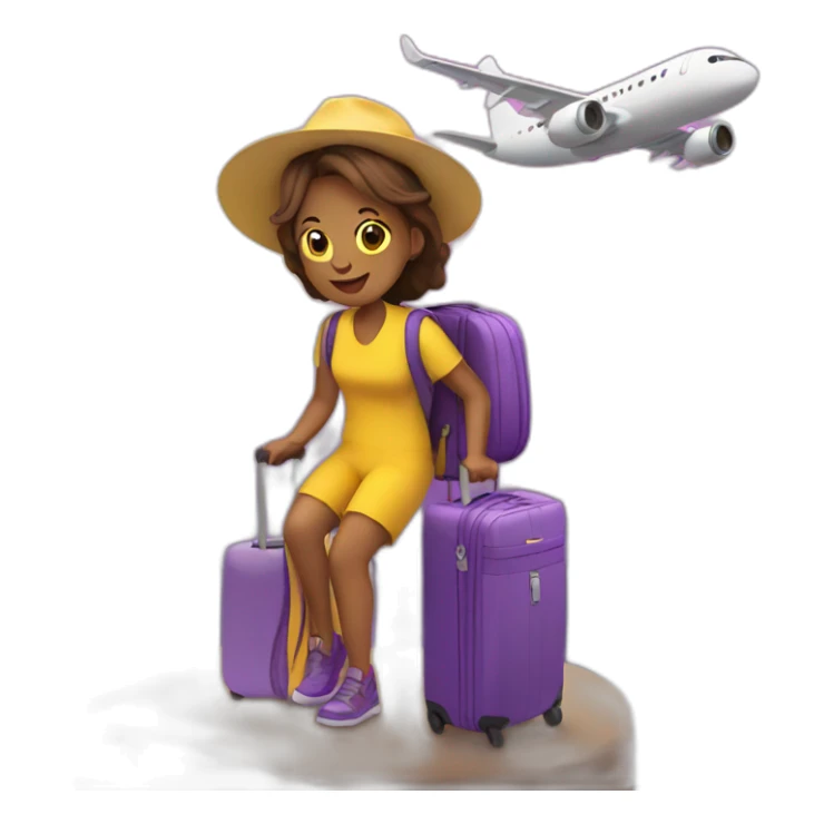 travel lover in yellow and violet colors sticker