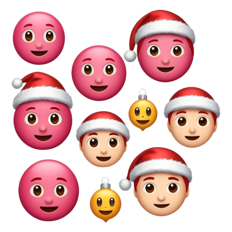 emojis estilo pixar de navidad rosada con rojo sticker