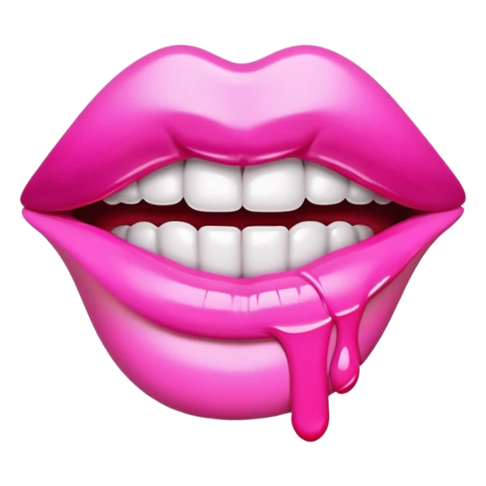  lip sculpture dripping pink paint sticker