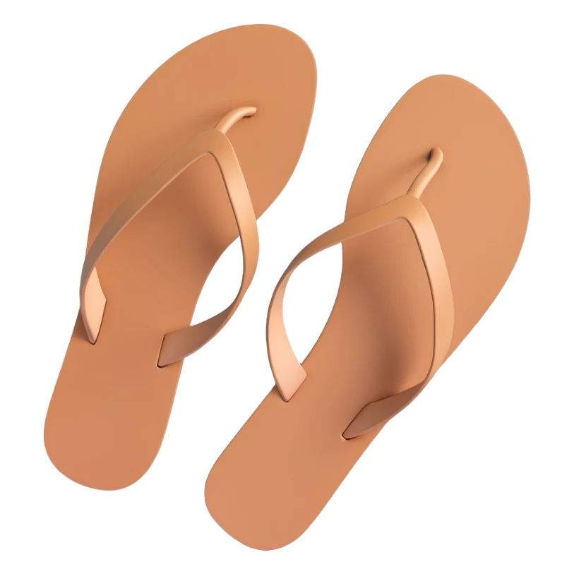 thin sandal sole, minimal detail, 3D iPhone emoji style, viewed from the bottom sticker