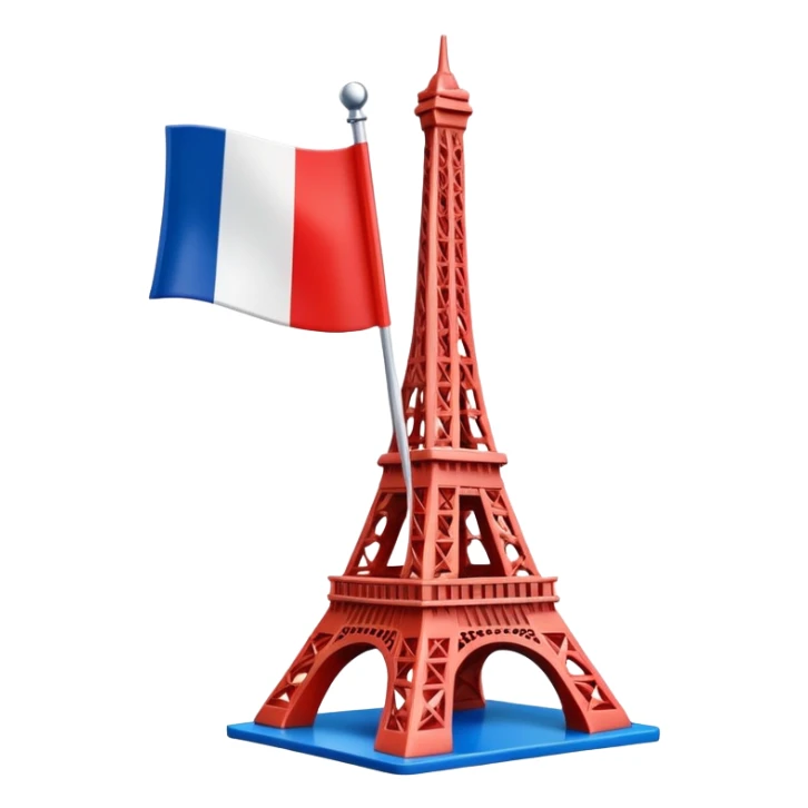 Spam meat Eiffel tower on a French flag sticker