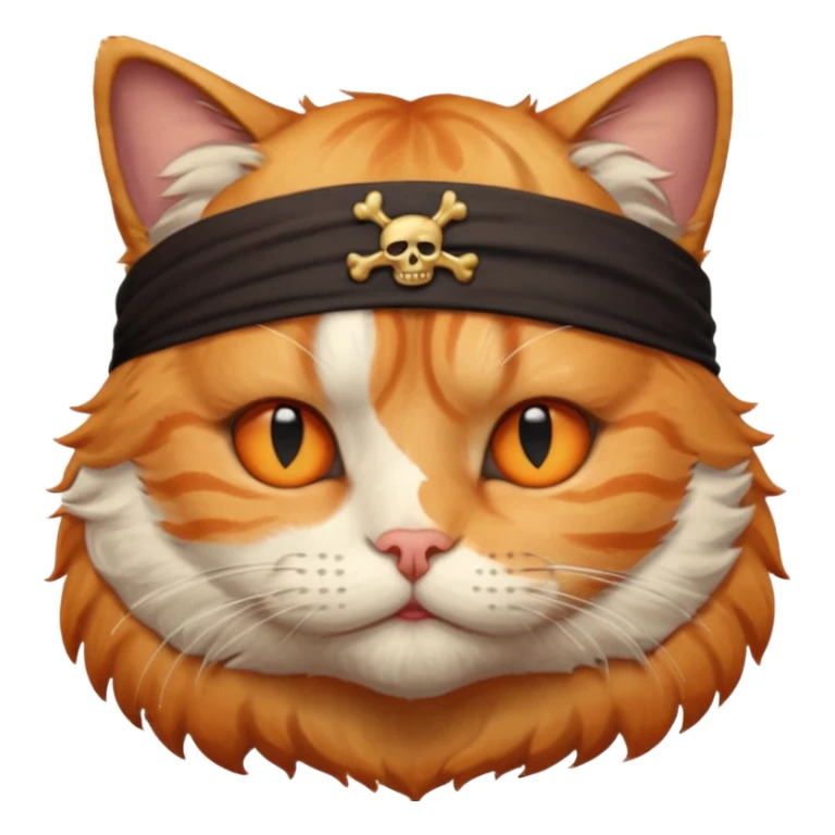 pirate cat with one closed eye with eyeband sticker