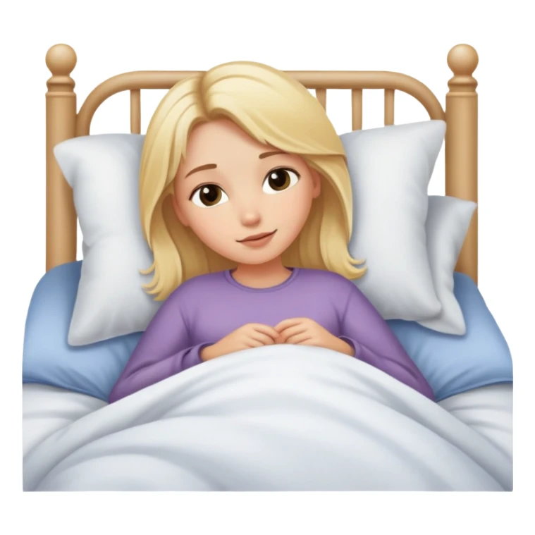 blonde girl in bed cozy sticker