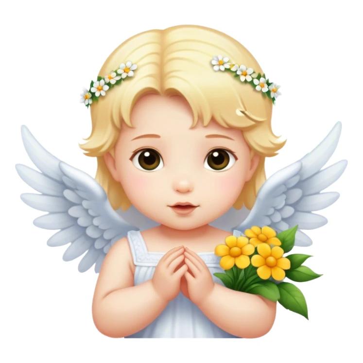 Angel baby with flowers  sticker