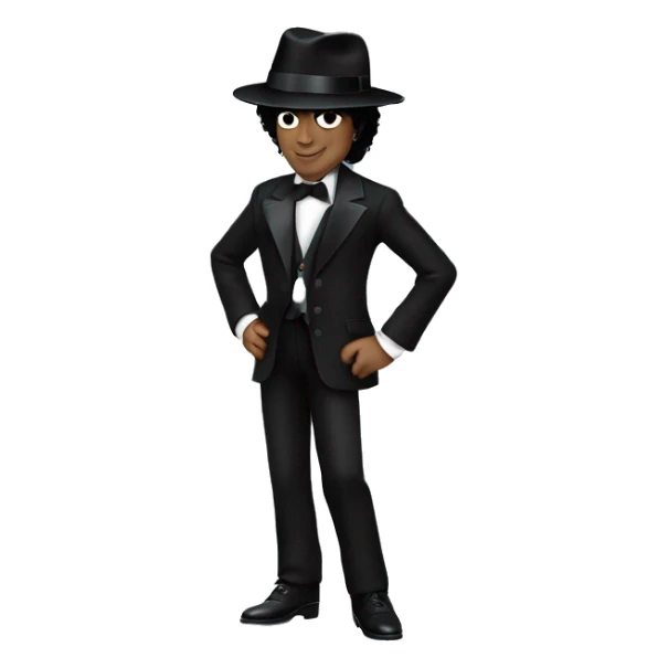 “Michael Jackson in a black suit, white glove, and fedora,.” sticker