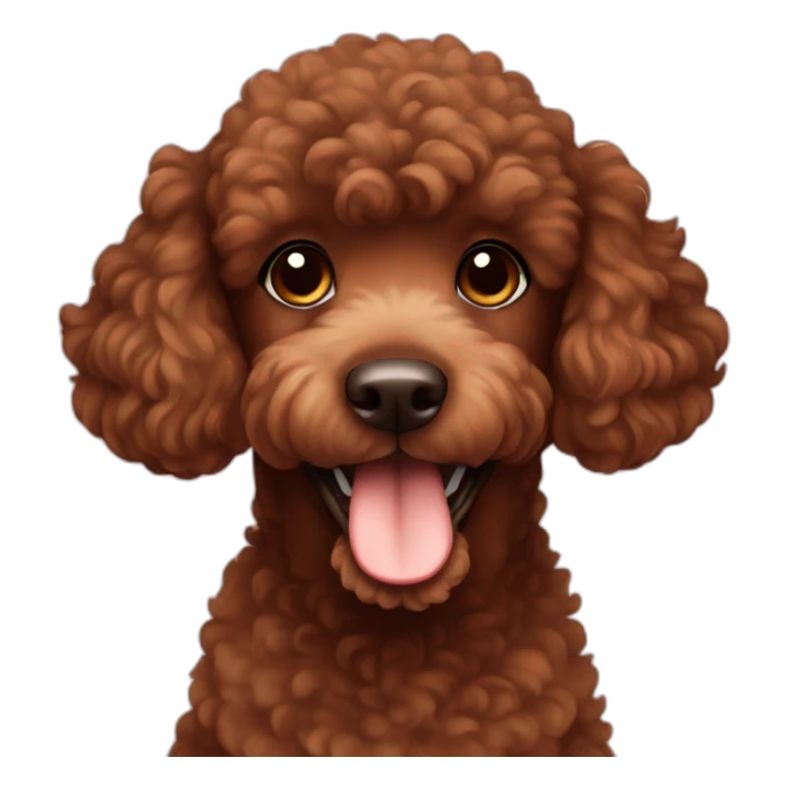 happy cutie full brown poodle sticker