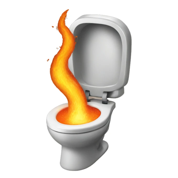Toilet erupting like volcano sticker