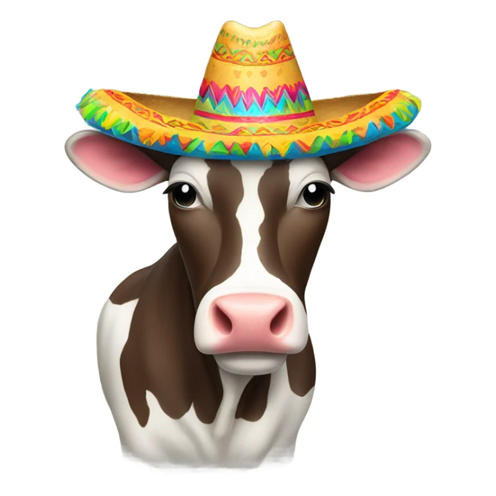 Cow wearing sombrero  sticker