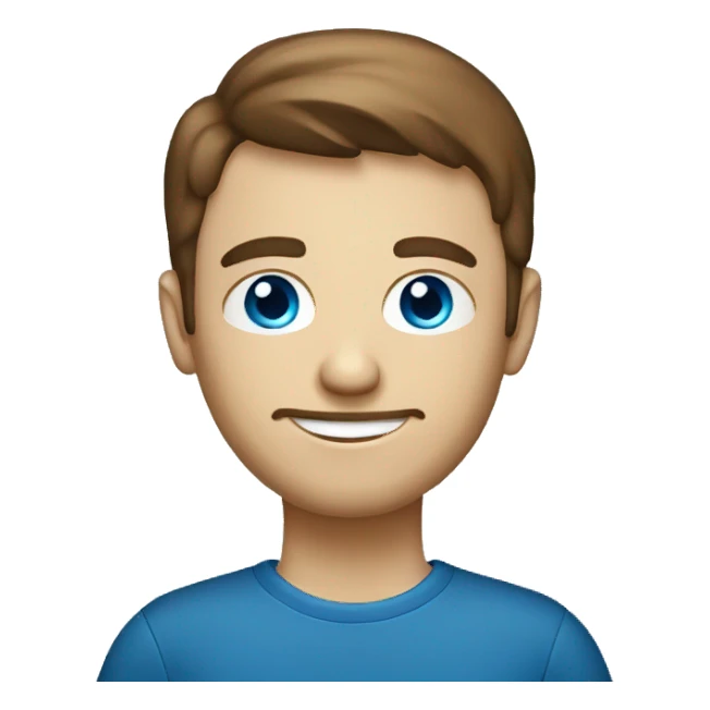 caucasian programmer, blue eyes, brown hair with laptop sticker