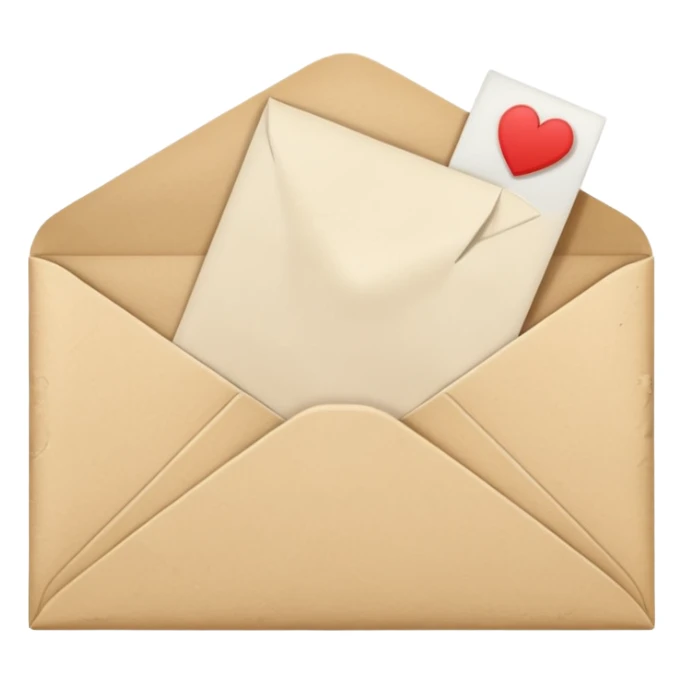 an open beige envelope with a letter sticking out of it sticker