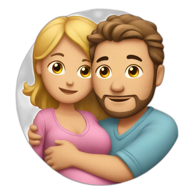 Man hugging pregnant woman sticker