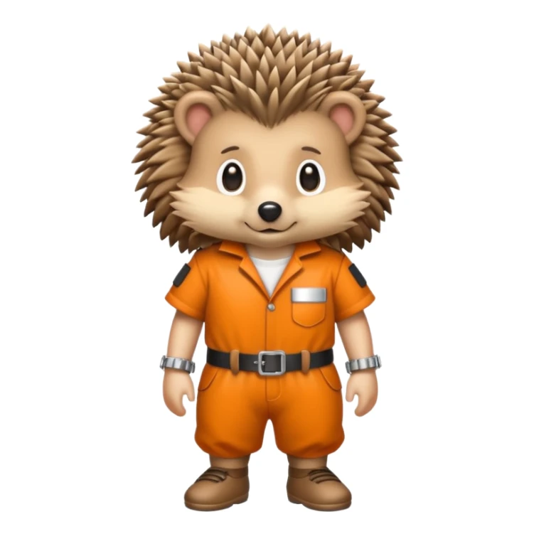 Hedgehog with prison outfit and ankle chain sticker