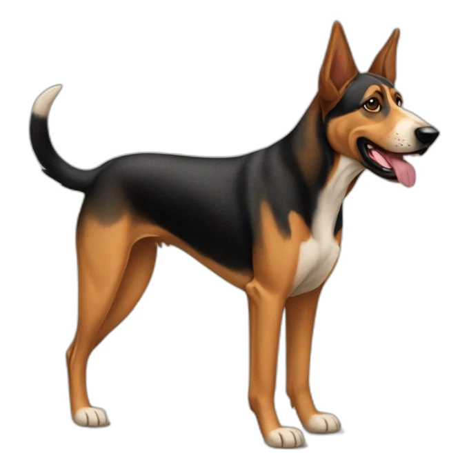 coonhound and German shepherd mix dog walking sticker