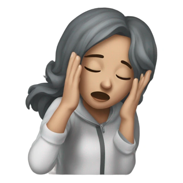 Dramatic girl fainting with hand over head sticker