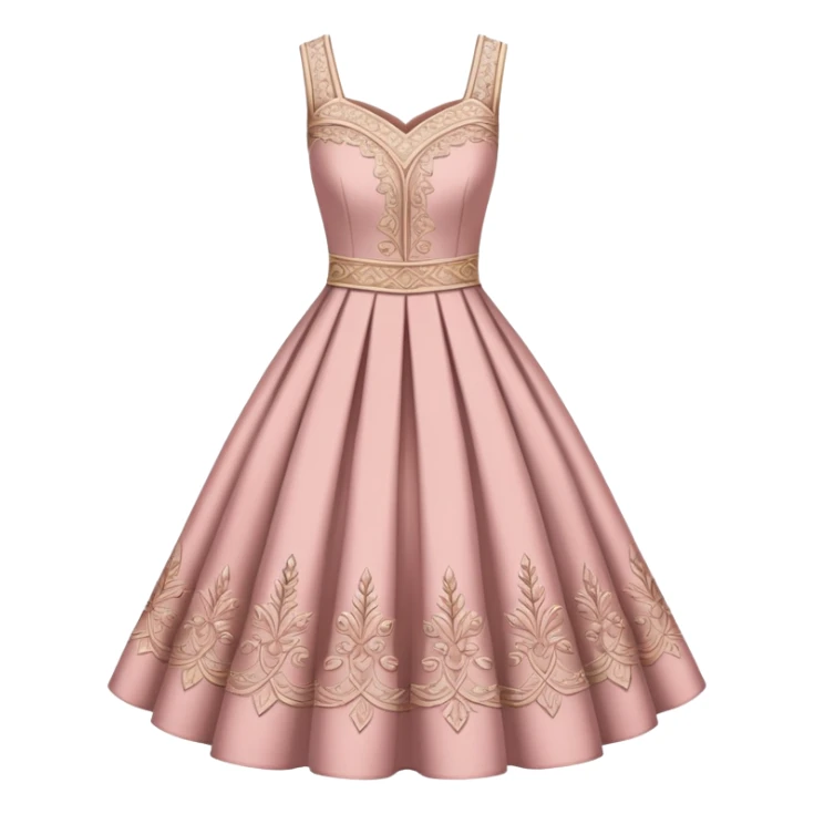 dusky pink and beige embellished dress sticker