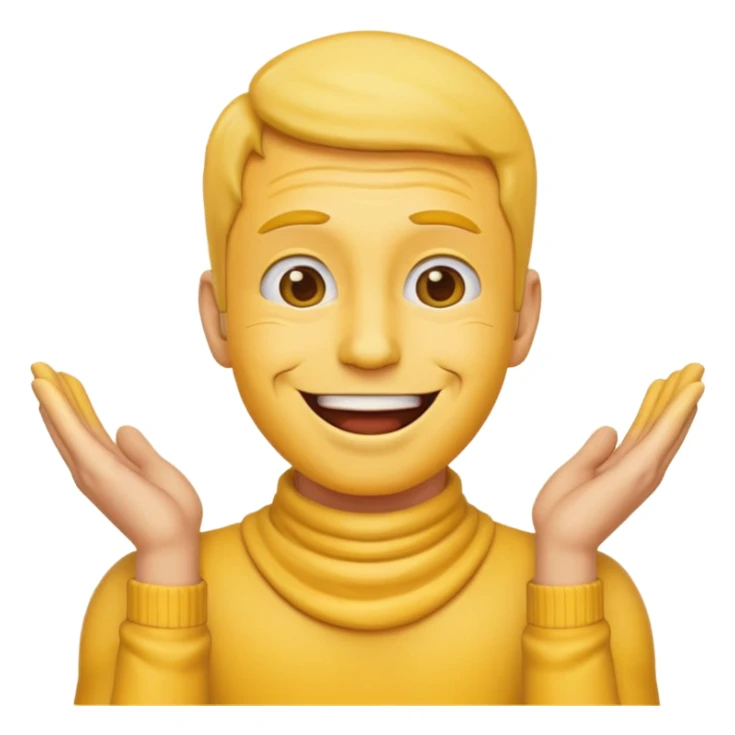 Emoji man joyful with hands on his neck sticker