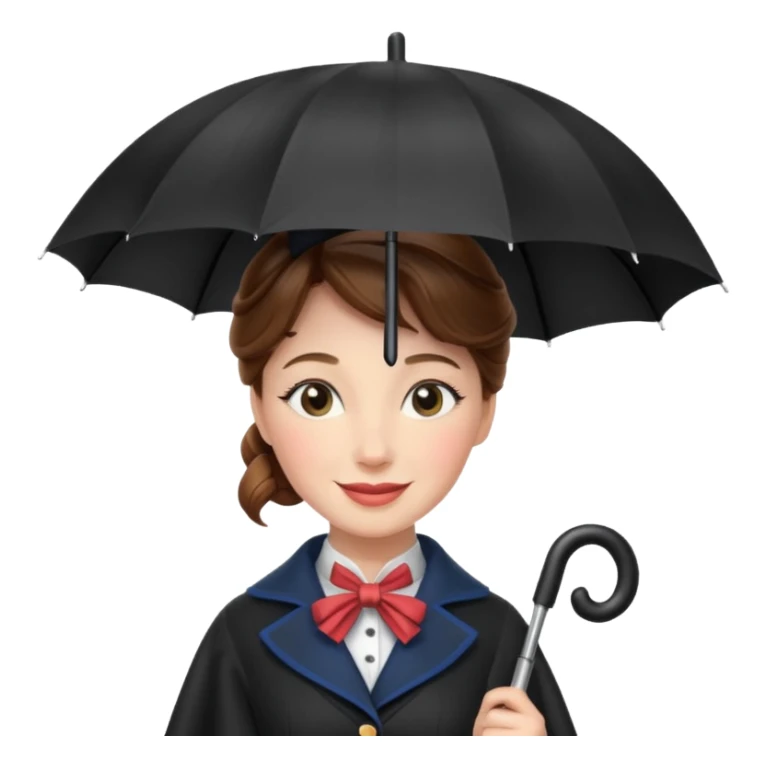Mary Poppins with an umbrella sticker