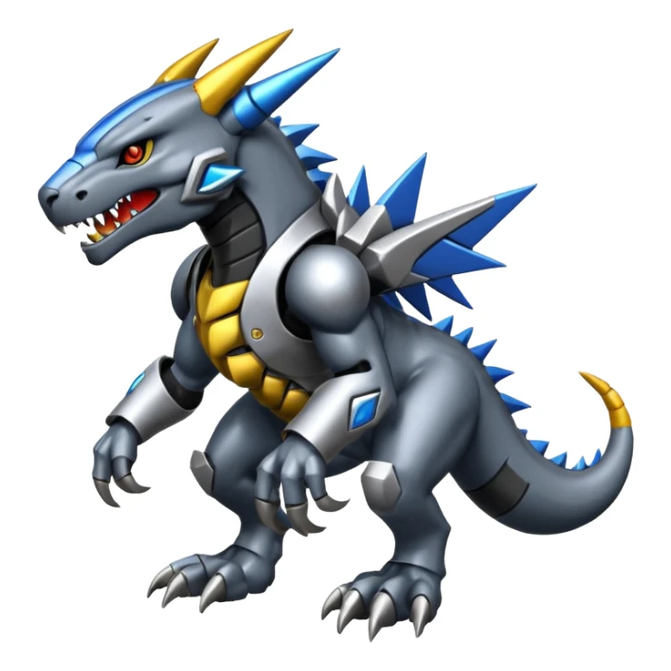  Cool Edgy Shiny Greymon-Wickerbeast-Weregarurumon full body sticker