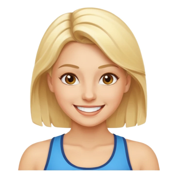 fit blonde woman smiling energetically sticker