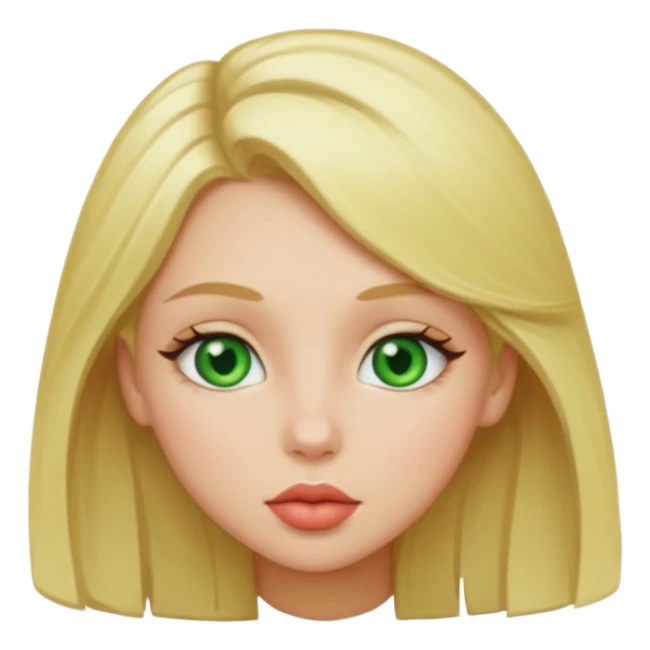girl with green eyes and blond hair kiss sticker