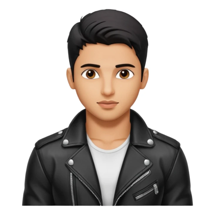 generate a pretty bratz siddharth malhotra, LEAN BUT MUSCULAR WEARING A black LEATHER JACKET sticker