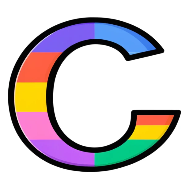 Colorful Gradient Alphabetical Letter “C” sticker
