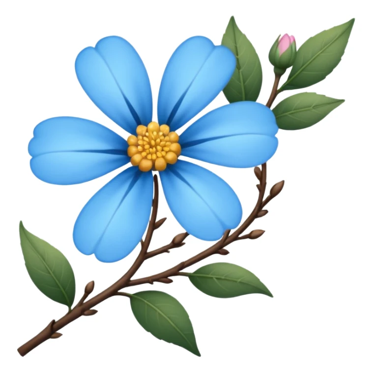 A twig sky color flower aesthetic  sticker