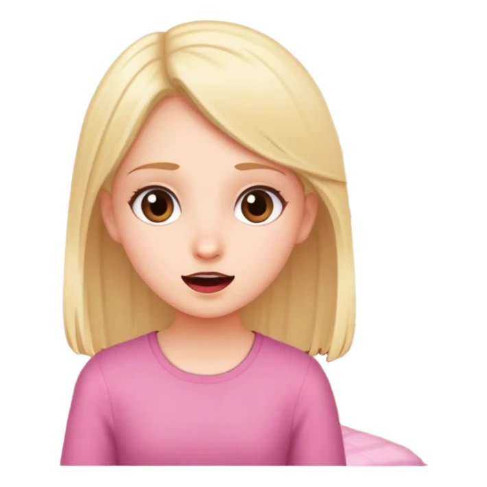 Girl speaking telling new information about herself in her room being girly  sticker