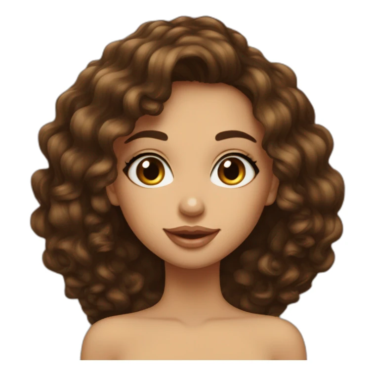 Fille de peau marron cheveux long bouclé de couleur noir marocaine sticker