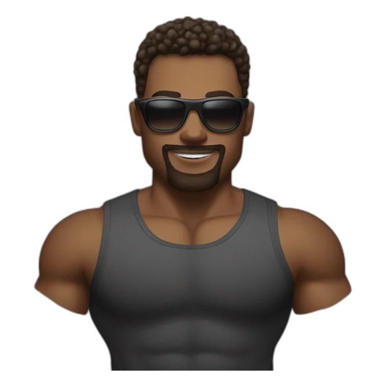 gym bro with sunglasses sticker