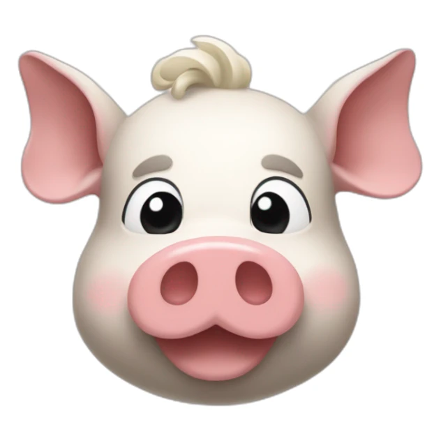Macron avec un moustache rectangle sur un cochon sticker