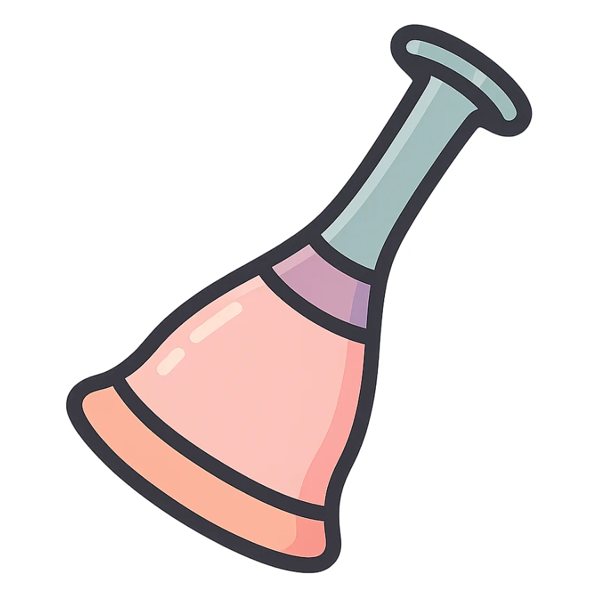 Pinard angled view with thickened middle body, icon-color-outlined style, detailed shadows and highlights, thin clean contours, soft rounded shapes, pastel palette #98B5BC, #B5B3C1, #C9A3C9, #E4C0CA, #F7DCD1, #F7C0AA, modern Japanese pop art and sticker aesthetic, soft lighting, transparent background sticker