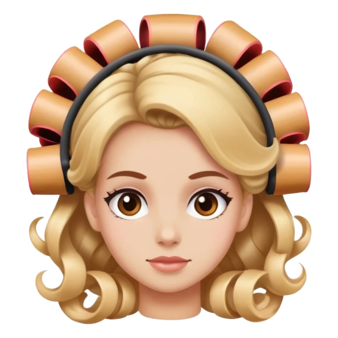 girl with hair rollers  sticker