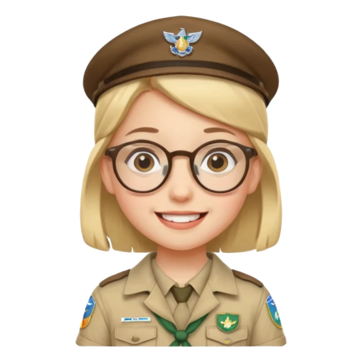 scout girl little with glassess sticker