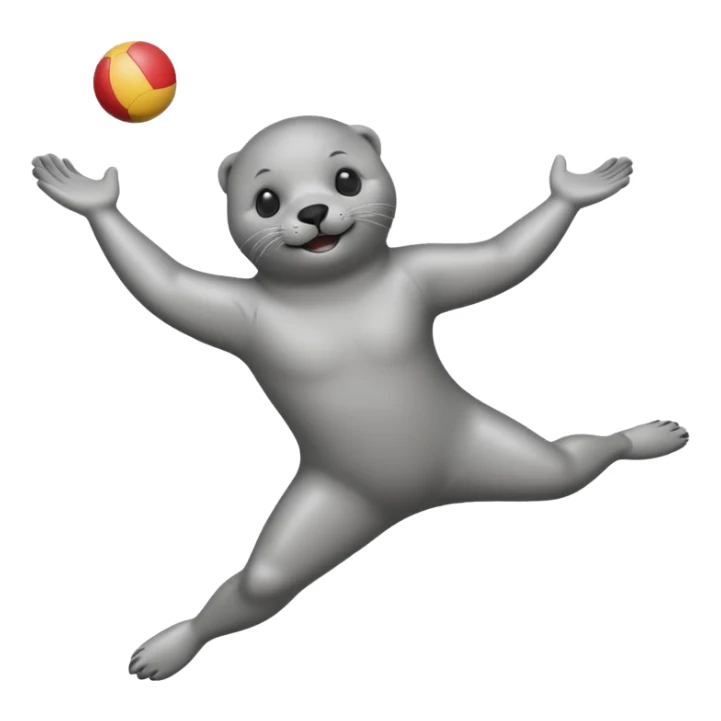 A seal performing gymnastics and juggling sticker