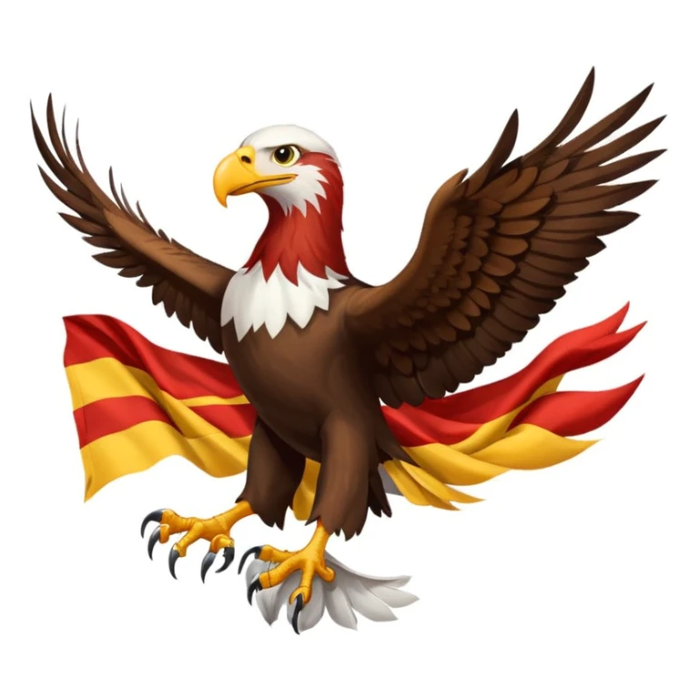 An eagle in the center of the Spanish flag  sticker