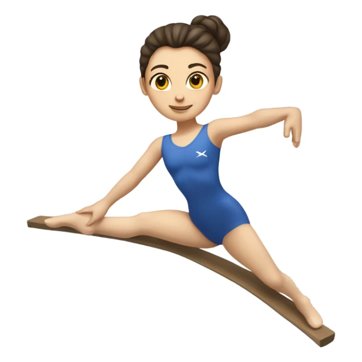 Fair skinned brunette gymnast on balance beam sticker