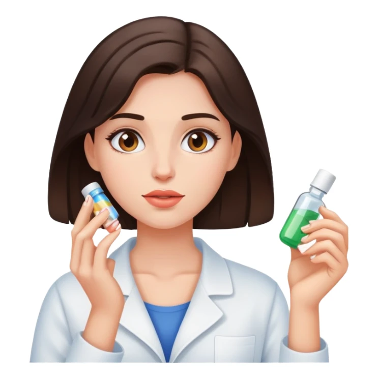 Beautiful brunette girl taking pills  sticker