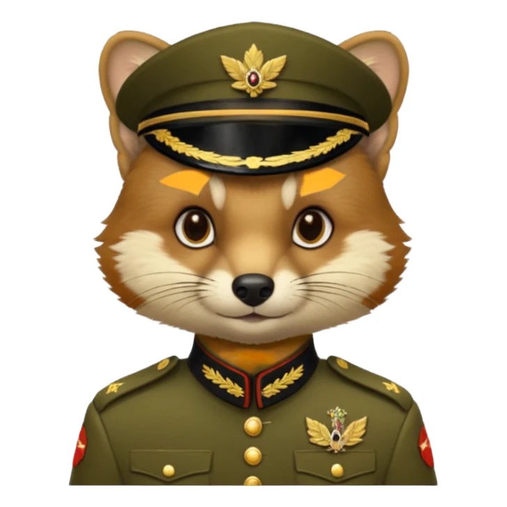 Marten in military uniform sticker