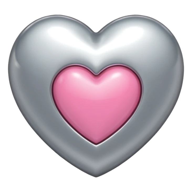 platinum heart with one mini pink heart inside of it  sticker