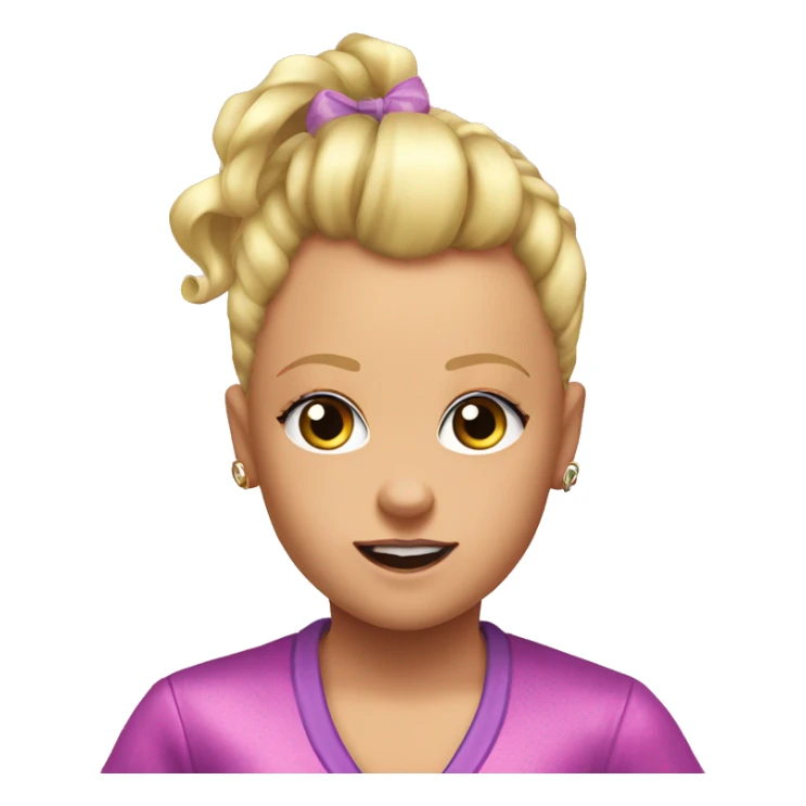 Jojo siwa with no hair and a v neck sticker