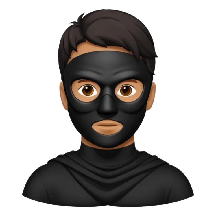 a man with a black mask on his full face  sticker