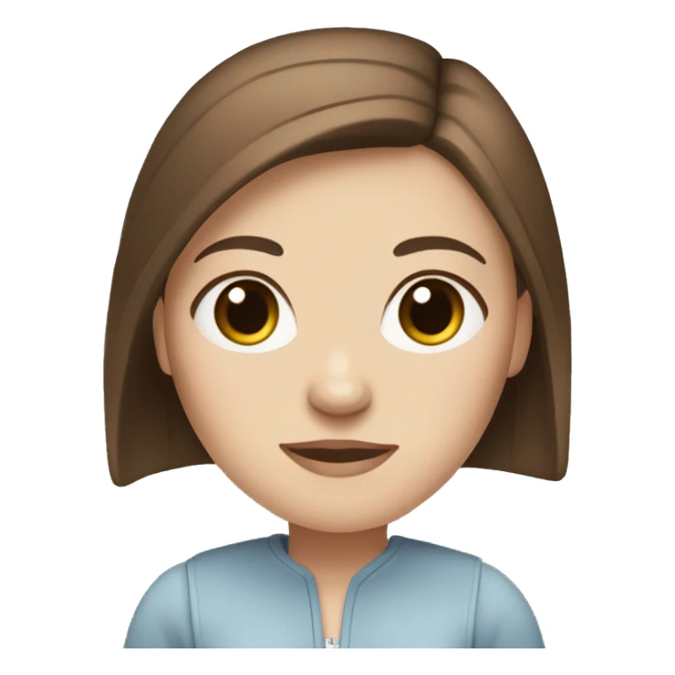 White girl with straight brown hair and blue eyes  sticker